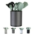 thumbnail image 1 of Libodour Soporte Para Utensilios De Cocina, Extra Grande, Giratorio 360 Para Organizador De Mostrador, Almacenamiento De Acero Inoxidable, Carrito Para Cubiertos De Cocina, 3 Compartimentos, Cuchara,, 1 of 5