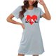 thumbnail image 1 of Camisón corto de talla grande para mujer, camisón de manga corta con estampado de pecho a la moda, camisón para mujer, 1 of 2