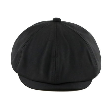 

Ameiqe Unisex Flat Beret Cap Casual Winter Warm England Style Classic Octagonal Hat(Black)