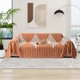 thumbnail image 2 of Eurhowing Boho Couch Cover for 2-3 Cushion Couch, Chenille Sofa Cover Blanket with a Pillowcase, Anti-Slip Tassel Sofa Slipcover for Pet, (71'' x 118'', Orange), 2 of 9