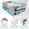 thumbnail image 1 of 3 Pieces Twin XL Quilt Set,Blue White Daisy Butterfly Soft Bedding Sets with 1 Quilt & 2 Pillow Shams,Floral on Gray Background Summer Bedspread Lightweight Coverlet Comforter, 1 of 4