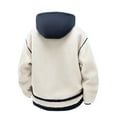 thumbnail image 3 of Fashion YLSDY Men Patchwork Fleece Jacket Thick Hooded Lamb Wool Jacket Casual Couple Cotton Padded Jacket Parka Coat Beige M, 3 of 7