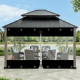 thumbnail image 3 of TOPCHANCES Clear Vinyl Curtains with Zipper Entry, Heavy Duty Waterproof PVC Clear Tarp with Grommets, Outdoor Clear Panel Curtain for Porch, Pergola, Gazebo, Patio, Enclosure (8'H x 8'W, Black), 3 of 18