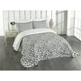 thumbnail image 3 of Ambesonne Geometric Quilted Bedspread Set 3 Pcs, Vintage Lines Circles, Queen Size, Black White, 3 of 5