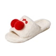 thumbnail image 2 of Willtoo Women Fluffy Faux Fur Slide Slippers Cute Non Slip Open Toe Warm House Slippers For Fall Winter Bedroom Shoes, 2 of 4