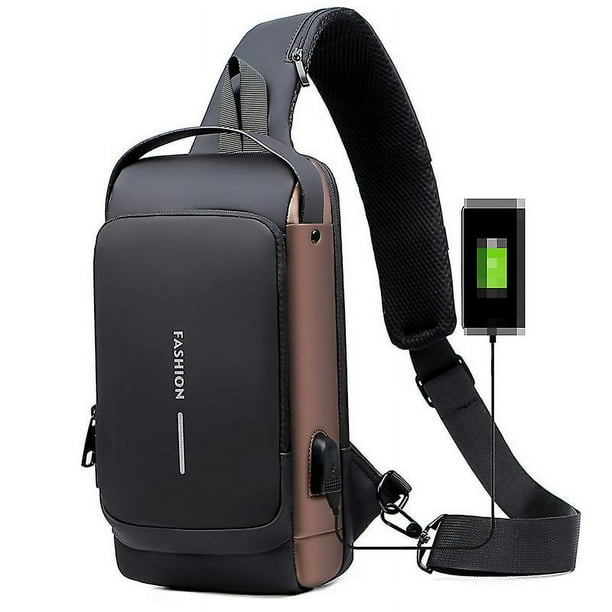 Mochila bandolera para hombre bolso cruzado para hombro y pecho bolso de viaje antirrobo para motociclista impermeable Oxford bolsos de mensajero para hombre Bodega Aurrera en linea