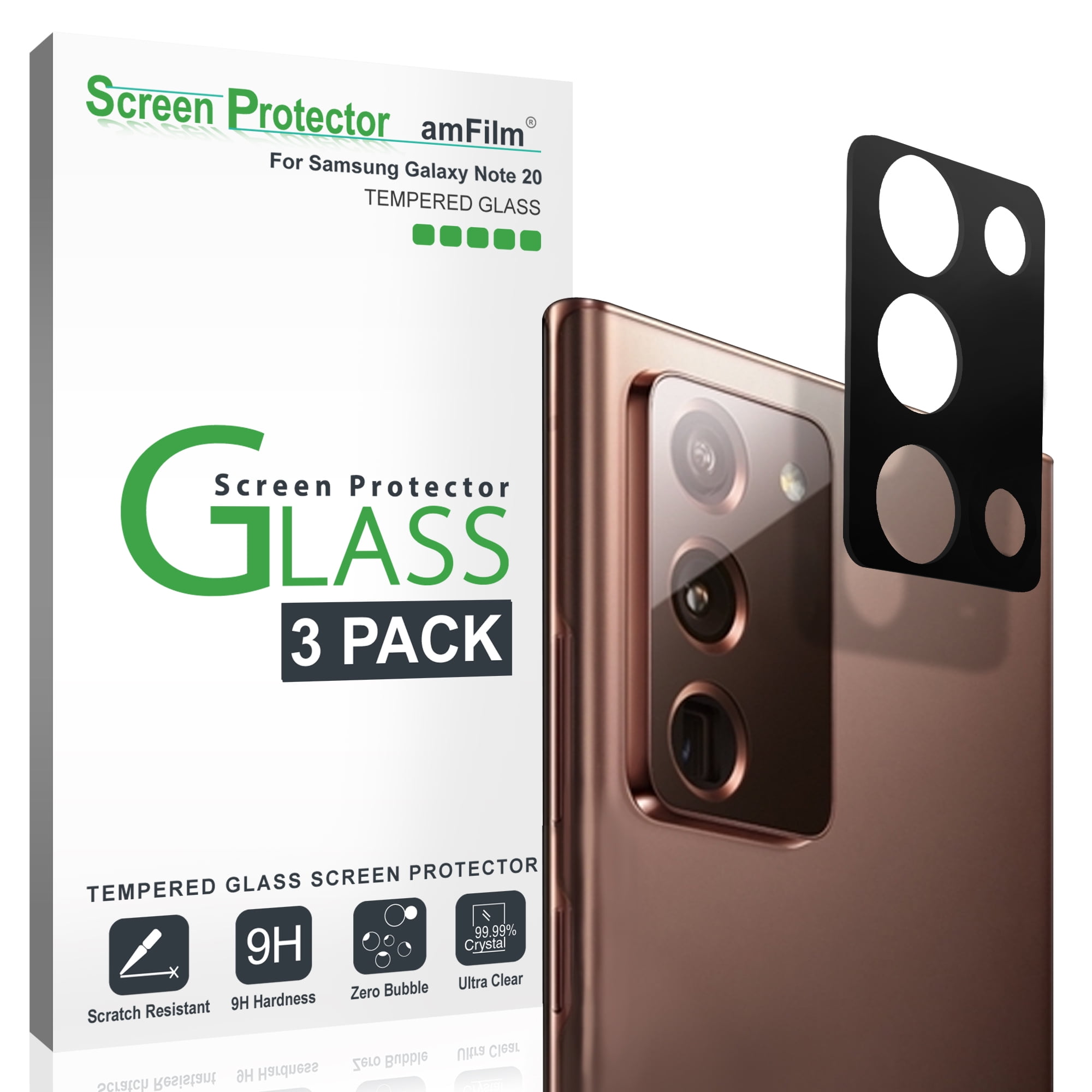 4 Pack 2 Pack Tempered Glass Camera Lens Protector,9H Hardness,Full Coverage,Anti-Fingerprint for Galaxy Note 20 Galaxy Note 20 Screen Protector Include 2 Pack Tempered Glass Screen Protector 