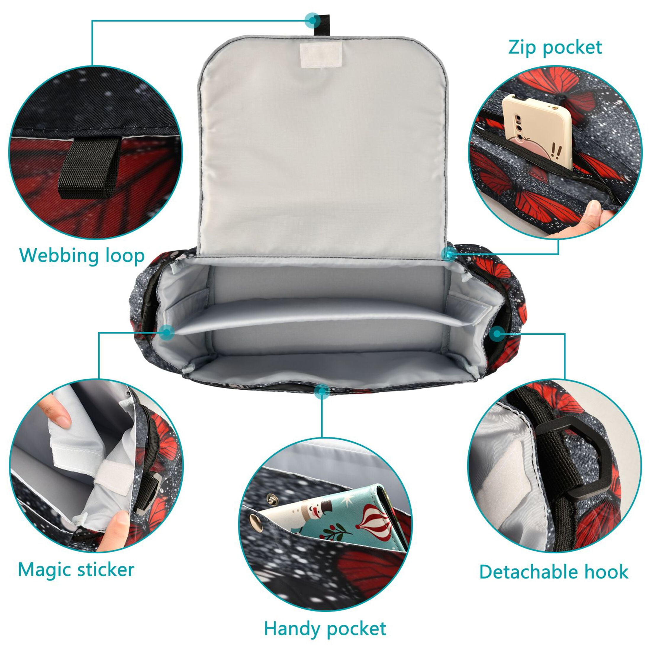 DIXRUYEE Stroller Organizer Wings Of Fire Printed