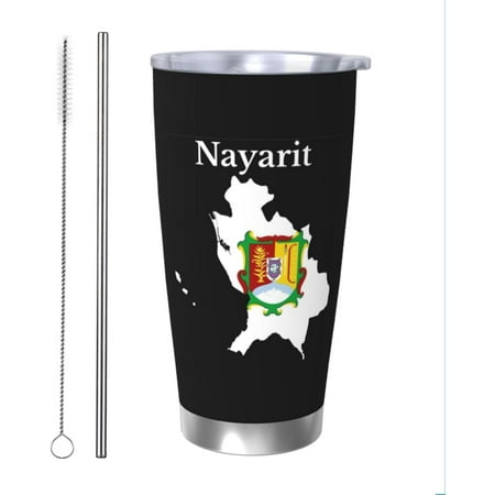 

Nayarit Mexico Map Water Cup Stainless Steel Spill Prevention Double Wall Vacuum Tumbler Cup