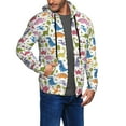 thumbnail image 2 of Wukai Cute Dinosaur Print Men's Zip-Up Hoodie,Fleece Full-Zip Hoodie for Men, Hooded Sweatshirt-Large, 2 of 5
