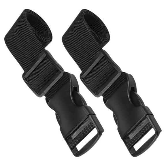 NUOLUX 2Pcs Black Nylon Travel Binding Strap 11.8x1.2in Adjustable Buckle