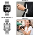 thumbnail image 5 of Wearlizer Stainless Steel Compatible for Fitbit Versa 2 Band Women Men, Ultra-Thin Lightweight Replacement Silver Strap Compatible for Fitbit Versa/ Versa Lite/Versa SE, 5 of 7