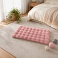 thumbnail image 4 of Pet Bed, Soft Plush Bubble Texture Warm Pink, 1 Piece Washable Non-Slip Pet Mat, Suitable for Small Medium Dogs Cats Indoor Sleeping Resting Use for Home Crate Sofa Floor, 4 of 6