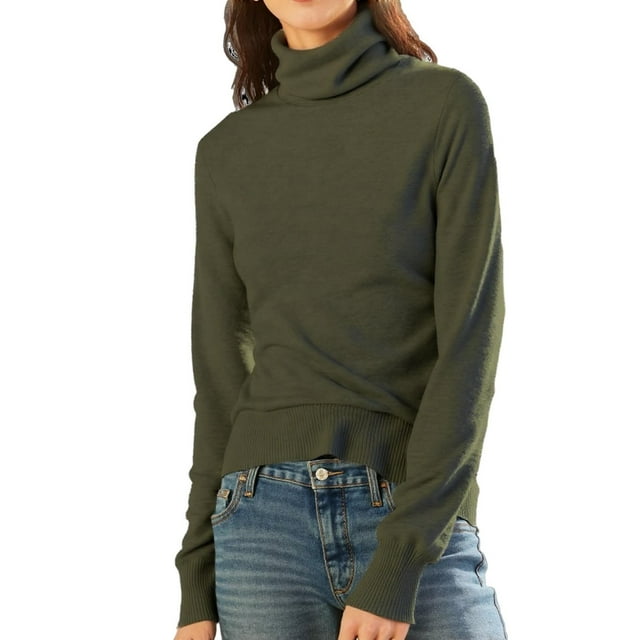 Miqool Womens Turtleneck Sweater Casual Base Layer Thermal Shirts Knitted Pullover Tops