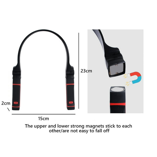 Luz LED de lectura para el cuello, luz de libro para leer en la cama, desmontable para leer, tejer, correr, acampar y reparar YUNYI BRAND Deportes