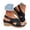 a-Black, variant on Women's Wedge Sandals with Buckles Ankle Strap Flower Cutout Summer Dressy Slides Ladies High Top Walking Wedges Shoes White Size 6