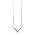 thumbnail image 5 of Auriga Fine Jewelry 14K White Gold 1 mm Tanzanite V-Necklace for Women 18", 5 of 5