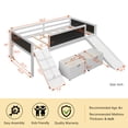 thumbnail image 5 of Bellemave Twin Size Kids Low Loft Bed with Slide, Climbing Frame, Two Movable Drawers, Multifunctional Chalkboard for Kids, Boys & Girls (Wood, White), 5 of 10