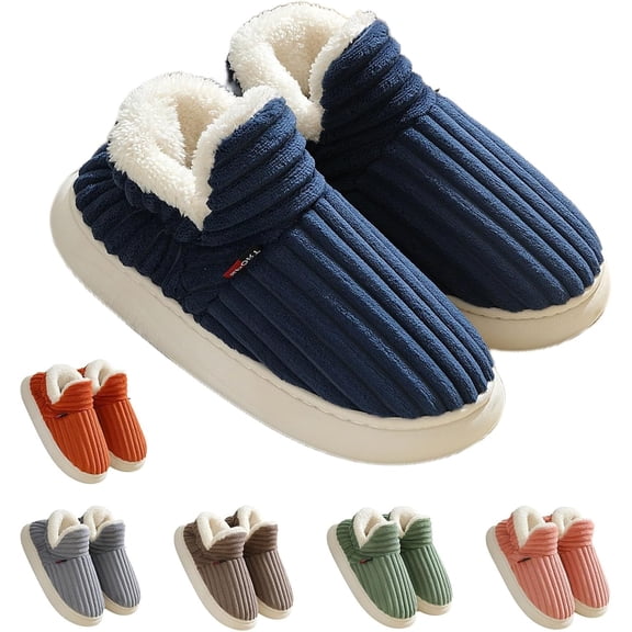 Slipper Booties for Men and Women, Winter Fuzzy Warm Thick-Soled Plush Cloud Slides with Anti-Slip Sole for All-Day Indoor and Outdoor Wear