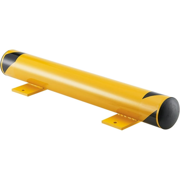 Global Industrial Floor Stop Bollard w/Removable Caps, 4-1/2" Dia. x 36"L, Yellow