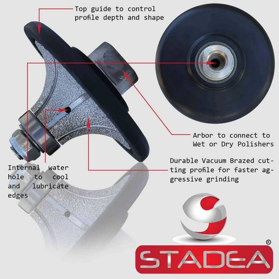 diamond radius profile wheel bits - Profile Grinding Wheel Radius Demi 1" B25 For Granite Marble Stone Concrete Shaping/Diamond Profiling By STADEA