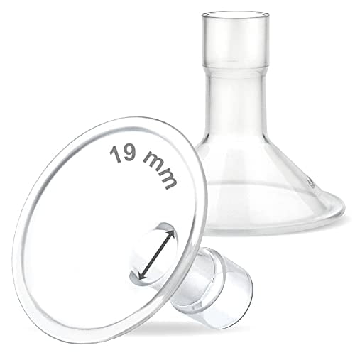 Maymom MyFit 19 mm Escudos Pequeños; Compatible con Medela Breast Pump- PersonalFit, Freestyle, Harmony, Maxi, Freestyle Flex Connector; Conéctese a Maymom Widemouth/Narrow Connector, 2pcs