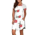 thumbnail image 2 of Samickarr Summer Savings Clearance Summer Dresses For Women 2023 Summer Dresses For Women 2023 Beach Dresses Short Sleeve Casual Dresses Hide Belly Fat Loose Fit Swing Sundress With Pockets, 2 of 6