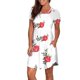 thumbnail image 2 of Vestido de bolsillo estampado de manga corta con cuello redondo de moda para mujer Pompotops  ghjkhdj10276, 2 of 6