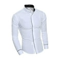 thumbnail image 3 of Camisas de manga larga para hombre, regalo del Día del Padre, camisas playeras informales de estilo urbano. S, 3 of 9