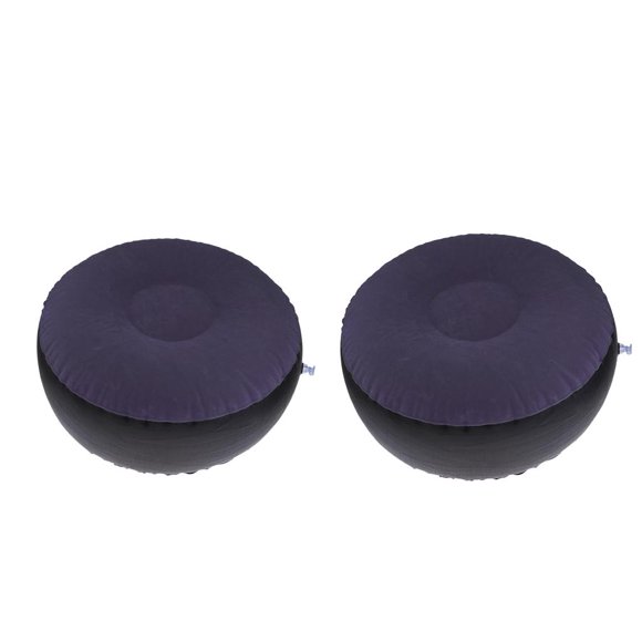 2pcs Taburete Inflable Cola Azul Otomana Inflable Plegable