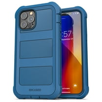 Encased Apple iPhone 12 Pro Max Case with Screen Protector (Falcon Armor) Protective Full Body Cover with Built-In Screen Protector - Navy Blue