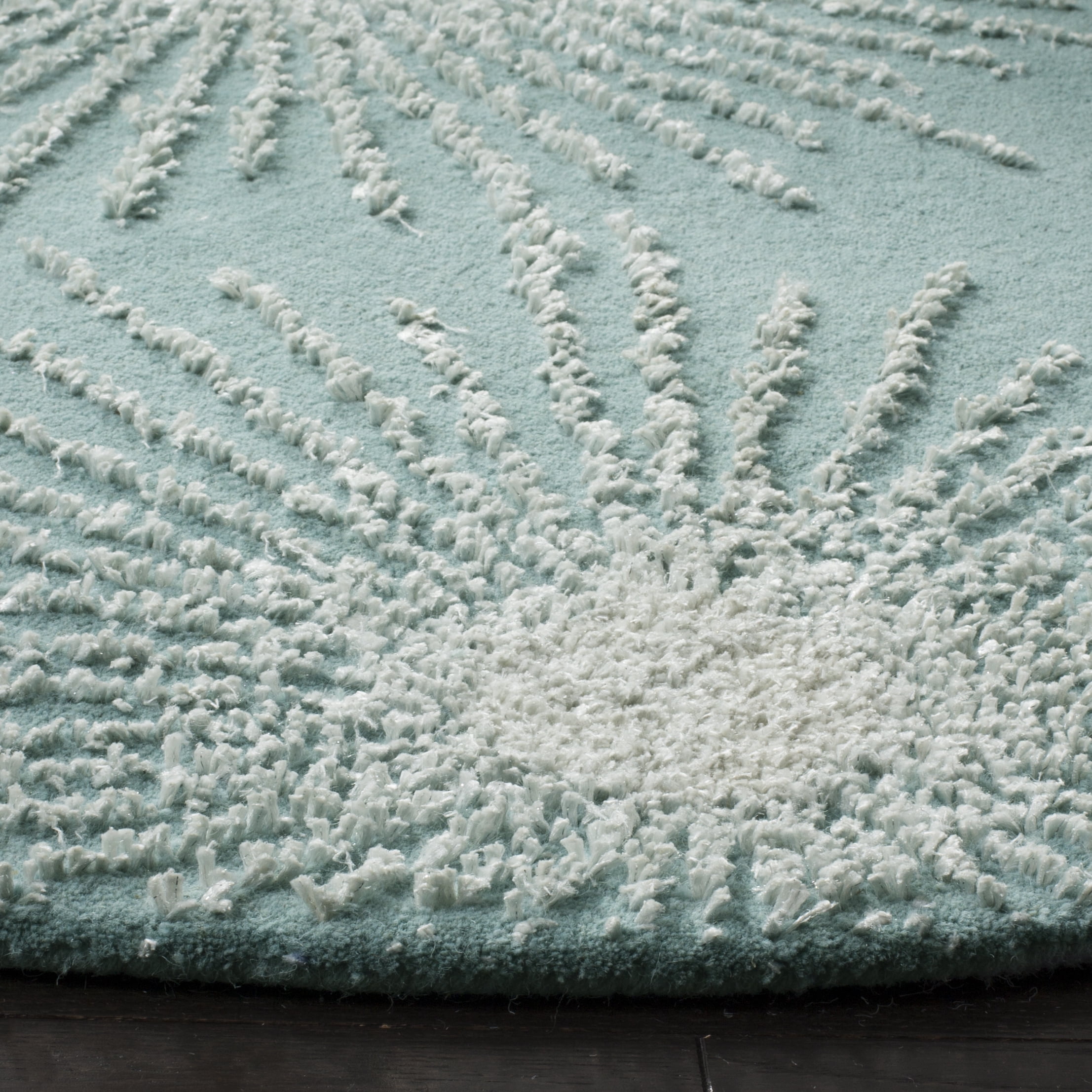 SAFAVIEH Soho Fiesta Geometric Area Rug, Light Teal/Multi, 6' x 6' Round