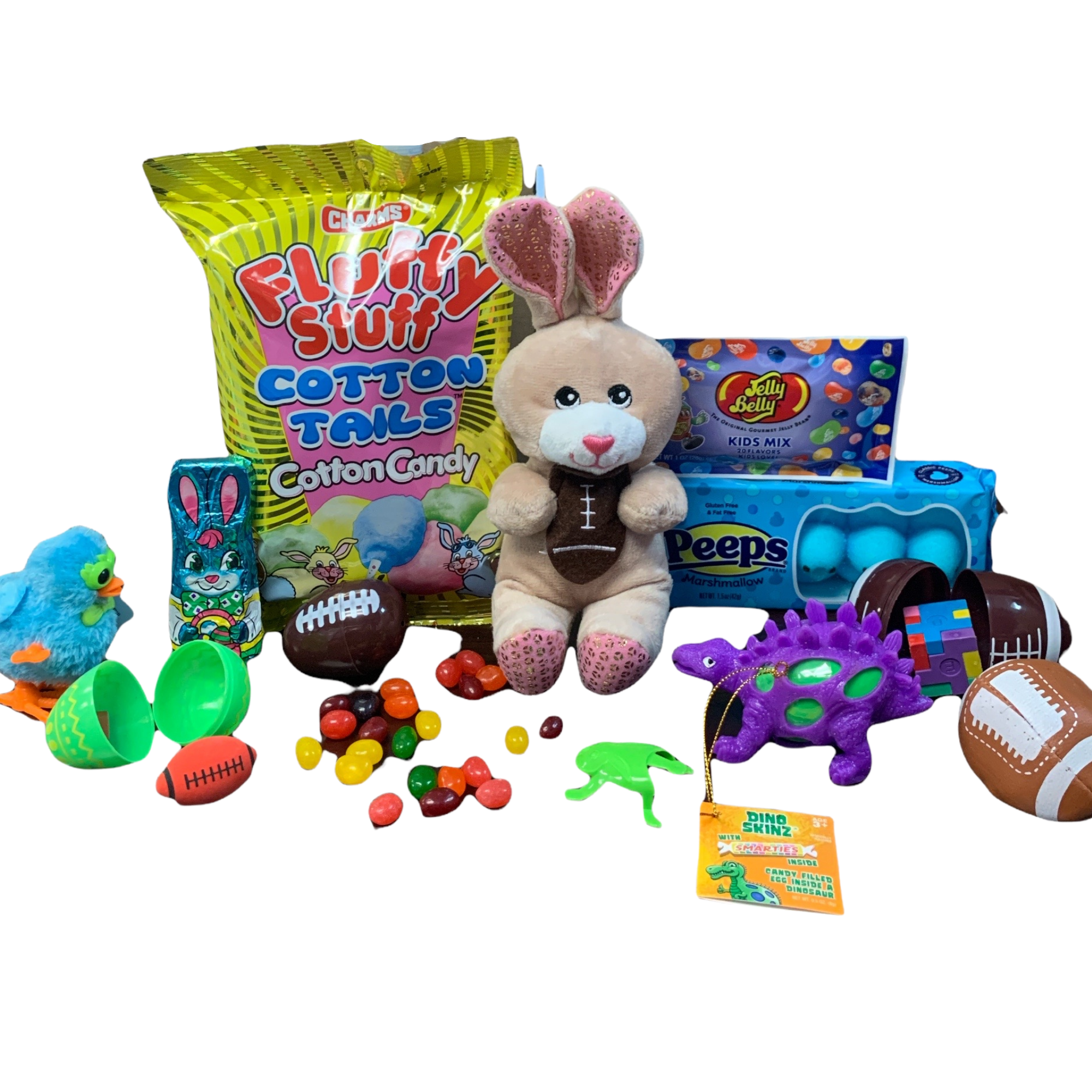 Boys Football Sports Themed Easter Basket Prefilled Premade Filled with Name Brand Candy for Kids Stuffed Easter Baskets Activities Assortment Reusable Bucket Halloween