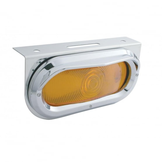 Stainless Steel Light Bracket w/ 1 Oval Incandescent Light w/ Visor