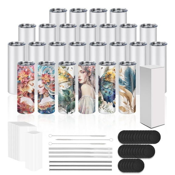 FASTSUB 20 oz sublimation tumbler with metal and plastic straw ,ideal for Crafts sublimation