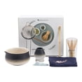 thumbnail image 1 of Japanese 7 Piece Matcha Tea Set Standard Size Ceramic Bowl With Whisk Spoon Holder Strainer Container And Caddy For Traditional Ceremonies, 1 of 6