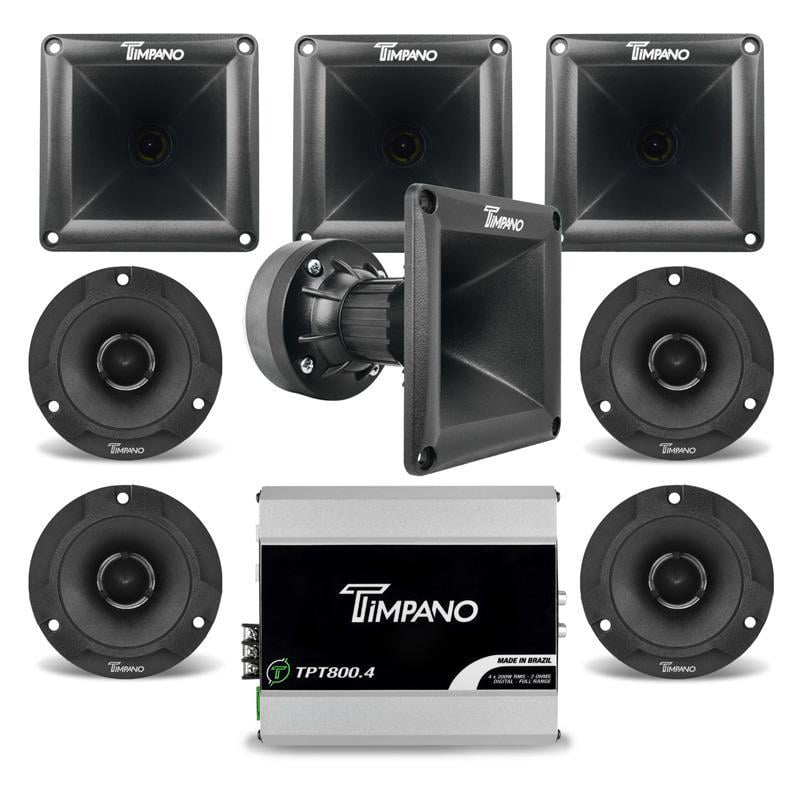 Timpano 1880W Combo 800.4 Amplifier 4X DH175 Horns 2 Pairs Black Tweeters 