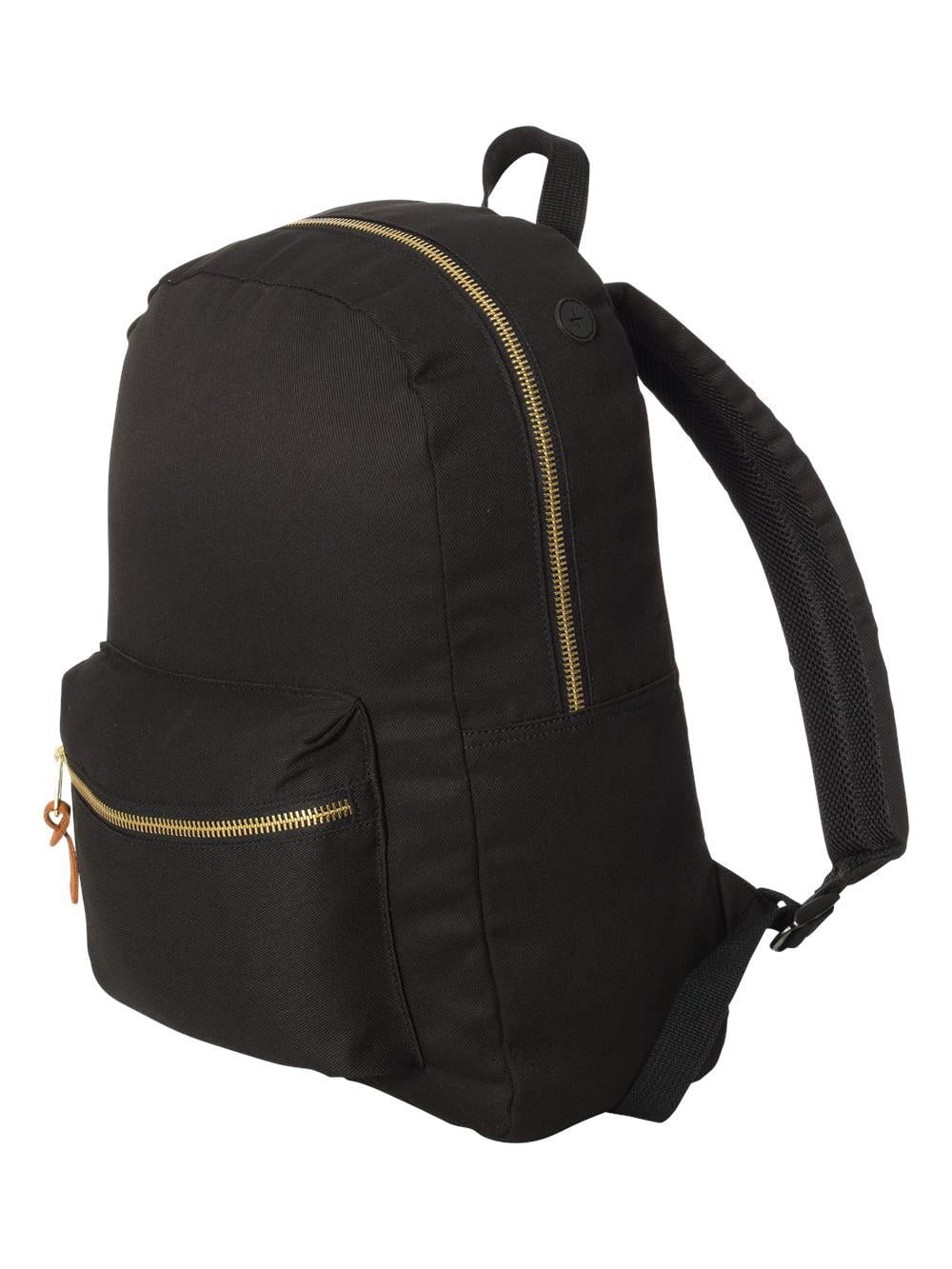 Black Canvas Laptop Backpack Solid Cotton Polyester Compartment Multi-Compartment Tablet Adjustable Strap