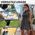 thumbnail image 6 of Garronmavis Black Leopard Sleeveless Golf for Women Zipper Collar Tennis Breathable Casual Pickleball Dress Sports Workout Outfits, Size XL, 6 of 7