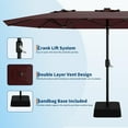 thumbnail image 4 of 15ft Large Patio Umbrella with Base & Solar Lights-Rectangular Patio Umbrella with Crank Handle, UV Protection for Outdoor Market, 4 of 6
