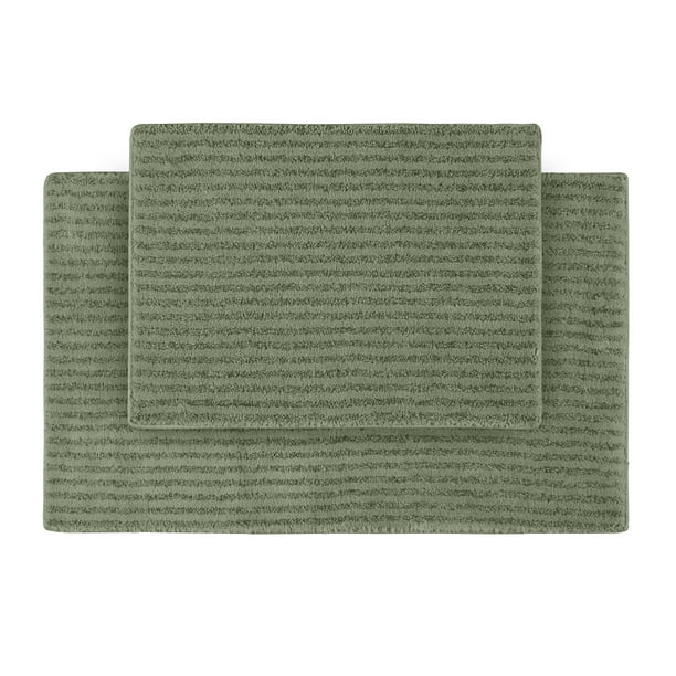 Garland Rug Sheridan 2 Piece Nylon Washable Bath Rug Set Deep Fern