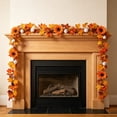 thumbnail image 5 of Kdkad Fall Garland, Halloween Thanksgiving Maple Leaf Vine with Sunflowers Pumpkins, Colorful Autumn Decorations For Indoor Outdoor, 5 of 7
