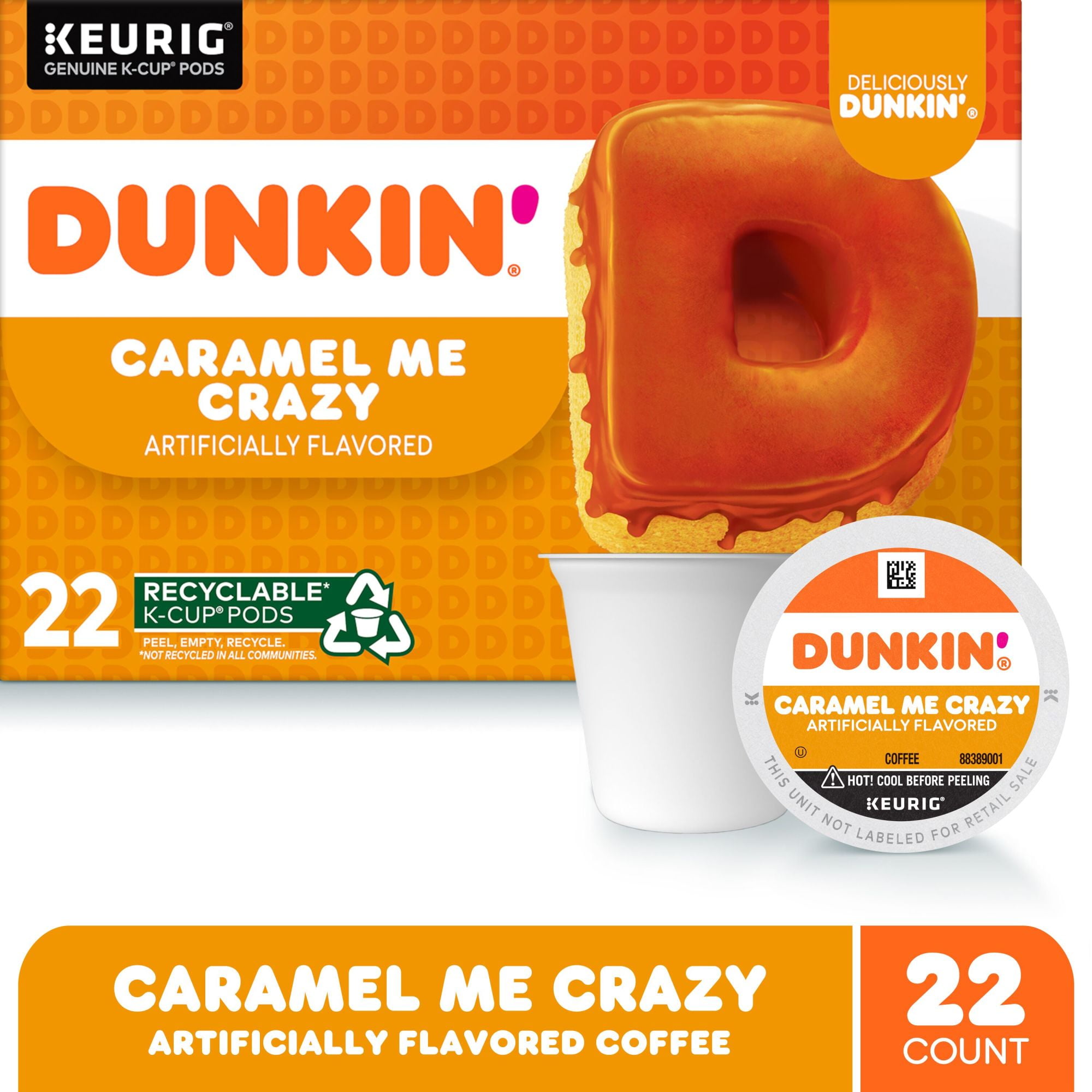  Crazy Cups Flavored Coffee, Pumpkin Caramel Spice, Recyclable  Single Serve Pods for Keurig K Cups Machines, Brew Hot or As Iced Coffee,  22 Count : Grocery & Gourmet Food