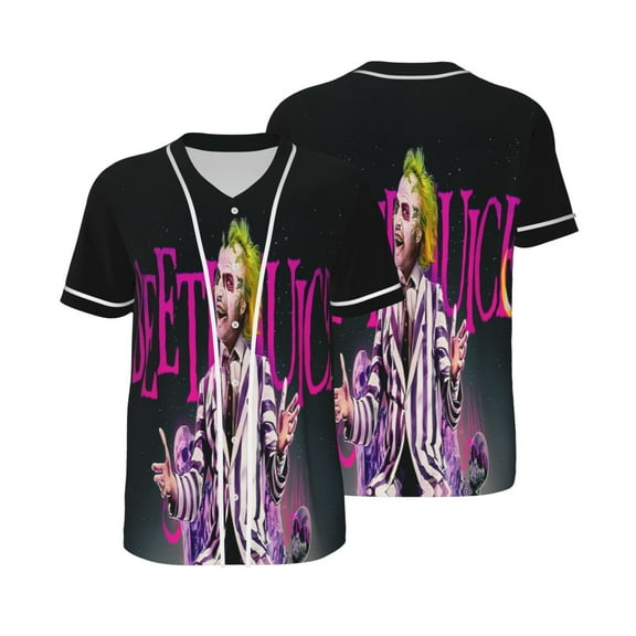 Unisex Beetlejuice Baseball Shirt Character Baseball Jerseys Shirt for Cartoon Movie Lover