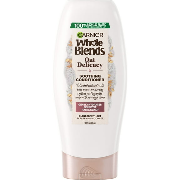 Garnier Whole Blends Gentle Repairing Conditioner with Oat Milk Rice Cream Extracts, Dry Hair, 12.5 fl oz