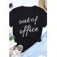 thumbnail image 2 of ABPHQTO Camiseta negra de manga corta para mujer Out of Office Slim Fit, 2 of 5