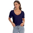 thumbnail image 4 of Women's oversized t-shirt half-sleeved V-neck T-shirt, 4 of 4