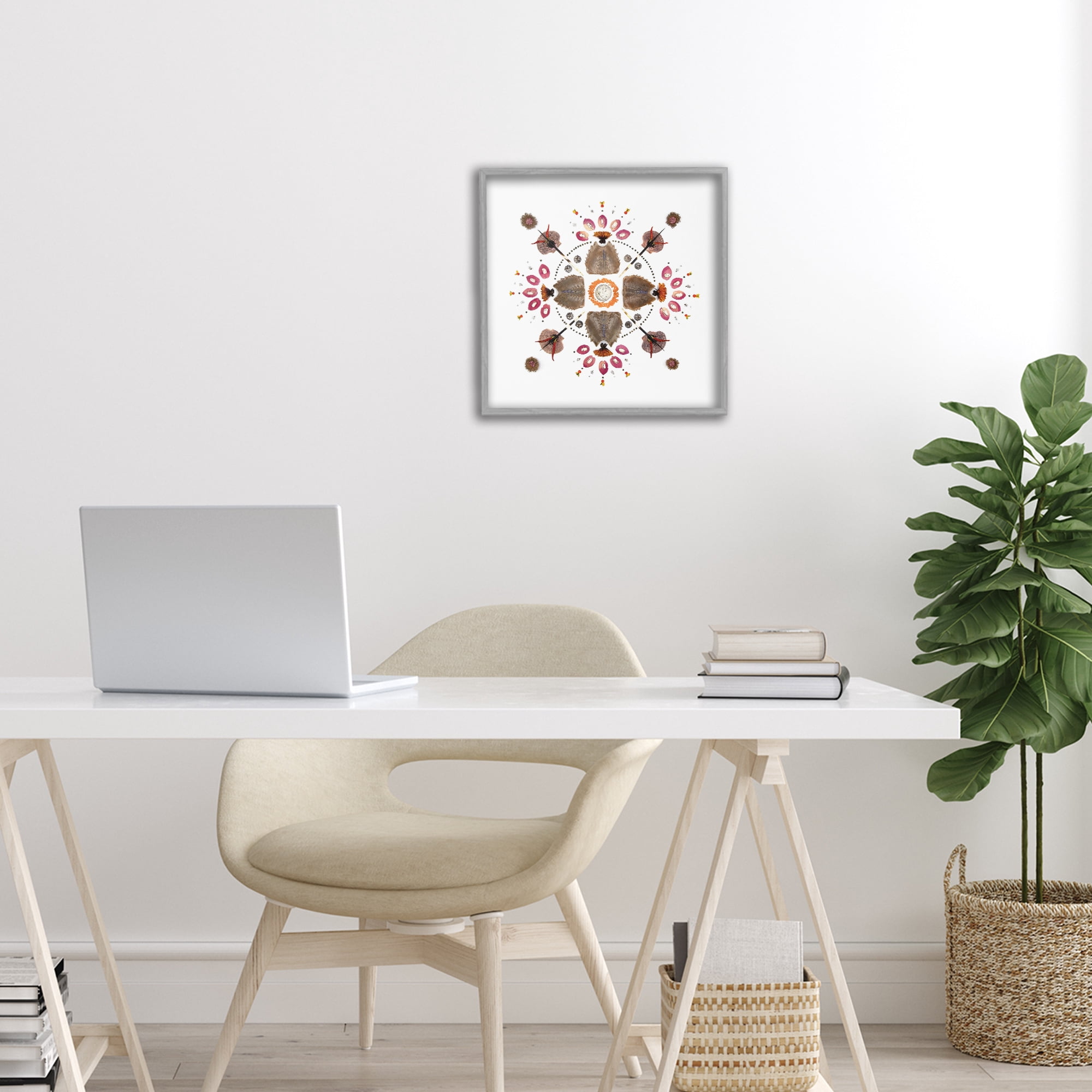 Stupell Industries Symmetrical Nautical Collection Gray Framed Giclee Art, design by Beth Adoette
