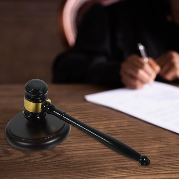 LULULION Legal Auction Gavel Black Wood Judge Hammer for Executives 2pc