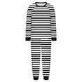 thumbnail image 6 of HAiming Womens Fleece Pajama Set Striped Casual Long Sleeve Jogger Pants Pjs Comfortable Sleepwear, 6 of 7
